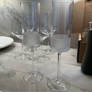 Tiffany & Co Diamond Point Crystal Champagne Flutes